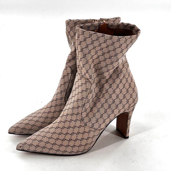 Franco Sarto Women's L-Avana Mid Calf Boot 8 NWOT Logo Ankle Heel Point Toe - Picture 2 of 8